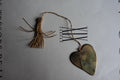 Brass Heart YSL Bookmark with Tassel Cord in a Crimson Velvet Pouch